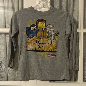😉BUNDLE DAYS😉 LEGO Movie Gray Long Sleeve Kids Shirt Size 6/7